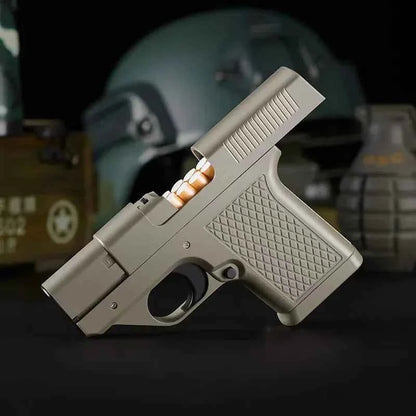 2024 New Clip Gun Type Butane Gas Lighter Three Capacity Cigarette Holder Windproof Jet Blue Flame Lighters Men's Gifts (NO GAS)