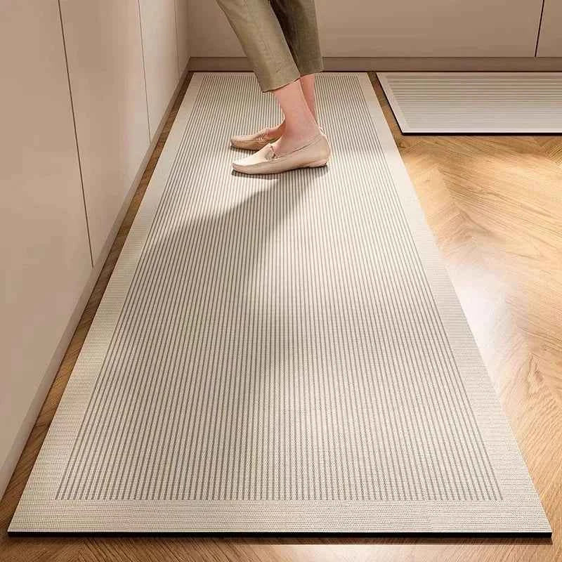VIKAMA Germany Wabi-sabi Style Kitchen Mats Non-slip Anti-oil Wipe Washable Diatomite Absorbent Mats Waterproof Foot Mats