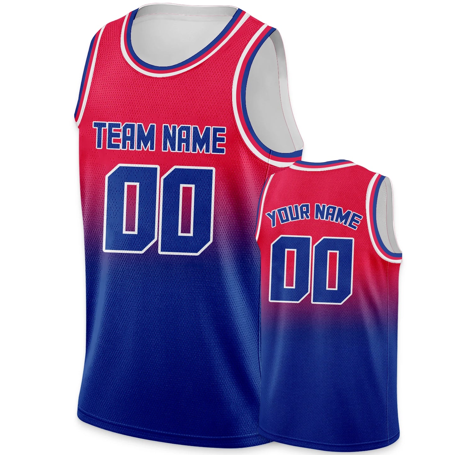Custom Basketball Jersey Blue Gradient Personalized Printed Name Number Logo Team Shirt for Men Women Youth Kids Fans Gift