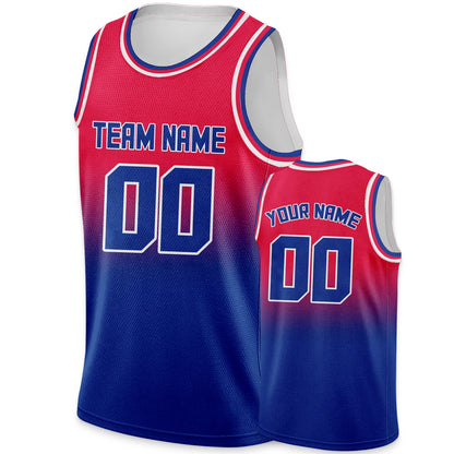 Custom Basketball Jersey Blue Gradient Personalized Printed Name Number Logo Team Shirt for Men Women Youth Kids Fans Gift