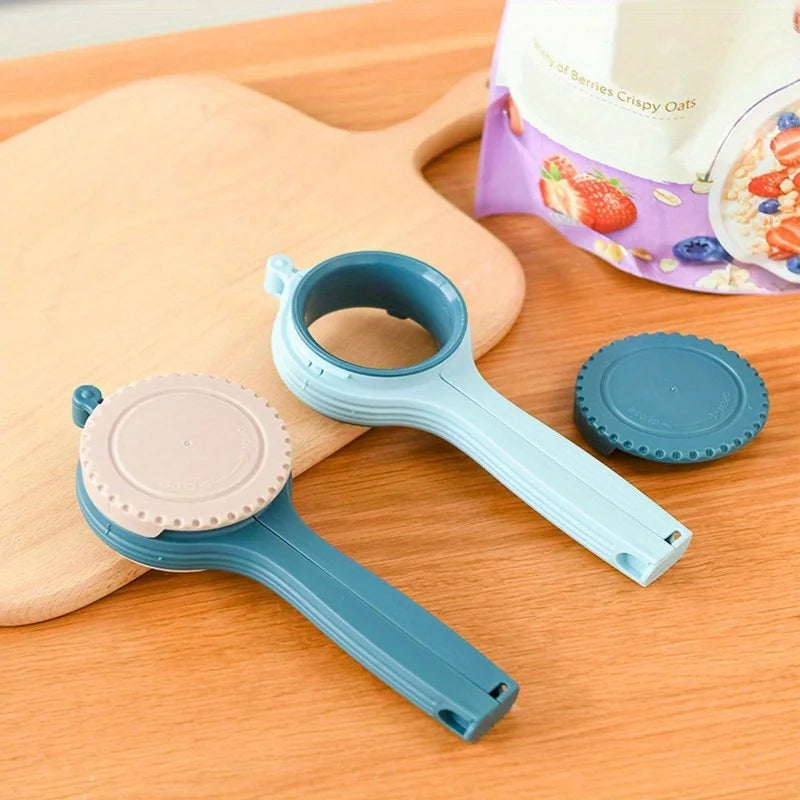 1pcs Food Storage Bag Sealing Clips Plastic Cap Sealer Clip with Pour Spouts Snack Candy Storage Fresh Clamp Kitchen Organizer
