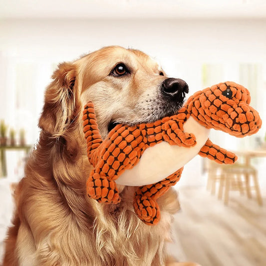 Jouet interactif en peluche dinosaure pour chiens et chats – Jouet à mâcher en peluche pour petits chiens et chats