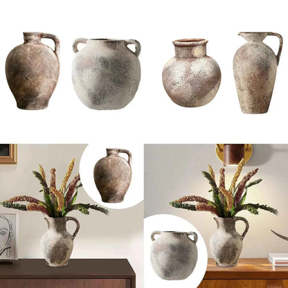 Ceramic Flower Vase Home Furnishing Birthday Gift Rustic Flower Arrangement for TV Cabinet Dining Room Bedroom Indoor Entryway