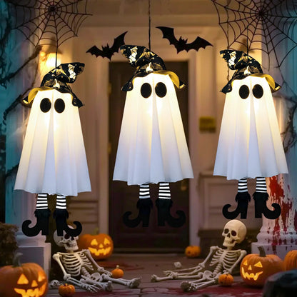 1/3pcs Halloween LED Light Up Witch Ghost Hanging Horror Ornaments Lamp for Home Outdoor Yard Halloween Party Decoration Gifts