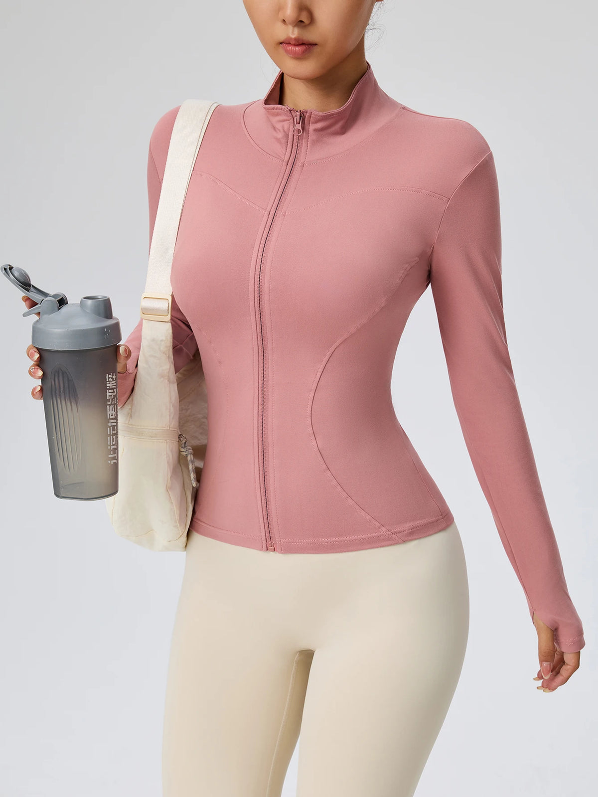 Professional elastic quick-drying sports jacket women's spring and summer yoga top tight slimming running cycling and fitnes