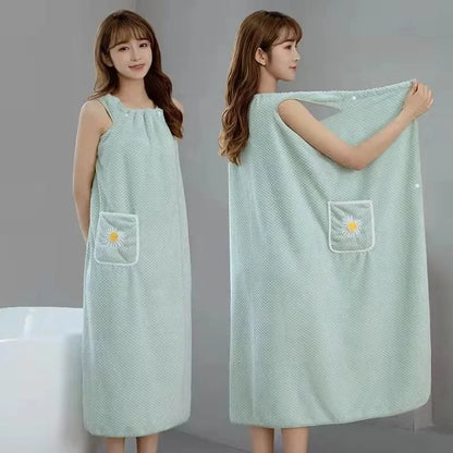 Wearable Bath Wrap Towel, Washable Bathrobe