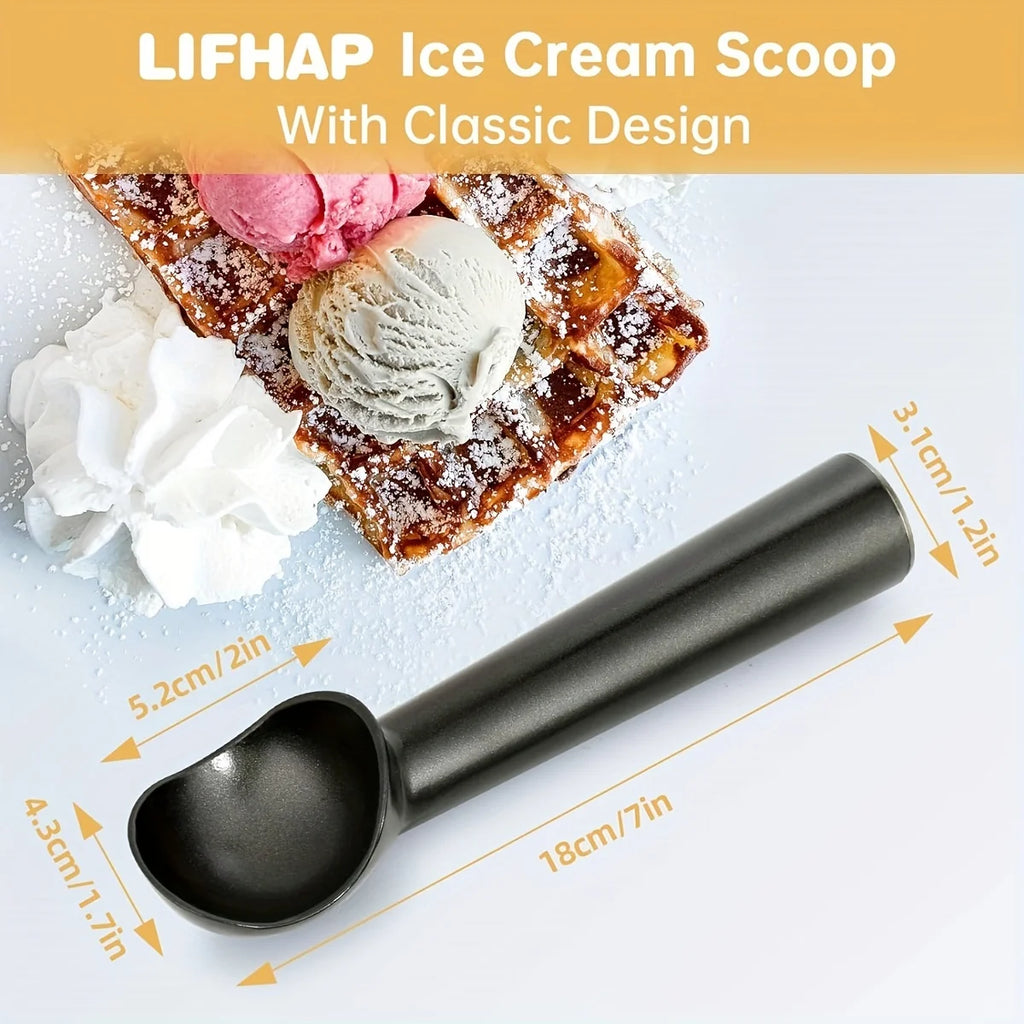 7 Inch Non-stick Lightweight Ice Cream Scoop Professional Black Silver Dishwasher Safe Cookie Scooper Ice-cream Spade