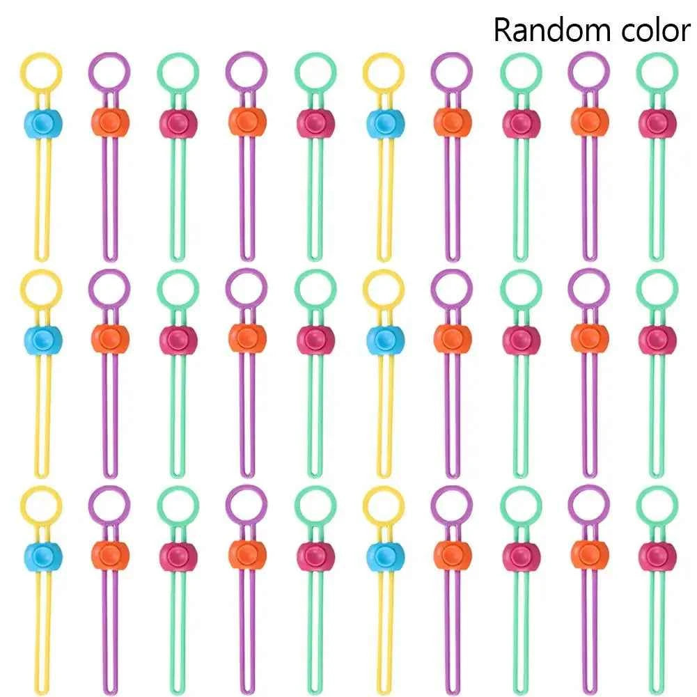 10/20/30/50pcs Silicone Food Bag Sealing Strap Freshness Sealing Clip Adjustable Clip Portable Data Cable Storage Kitchen Gadget