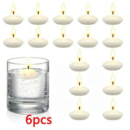 6/10/16Pcs Unscented Discs Candles Floating For Valentine's Day Party Wedding Home Bathtub Decor Romantic Confession Candlelight