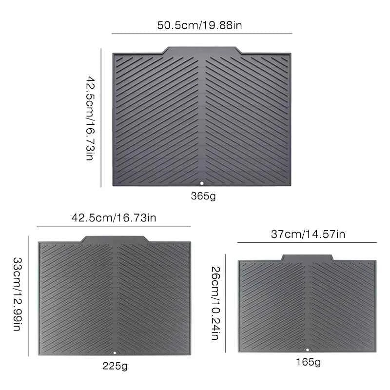 1PC Silicone Dish Drying Mat Pots Dish Drain Mat For Kitchen Tableware Non-slip Mats Anti-scald Coaster Kitchen Utensils