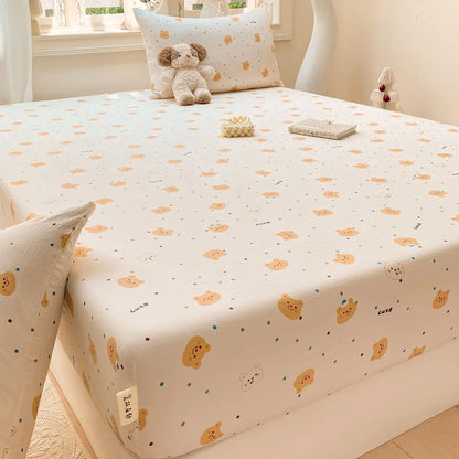 Green Floral Fitted Bed Sheet | Single, Queen, King