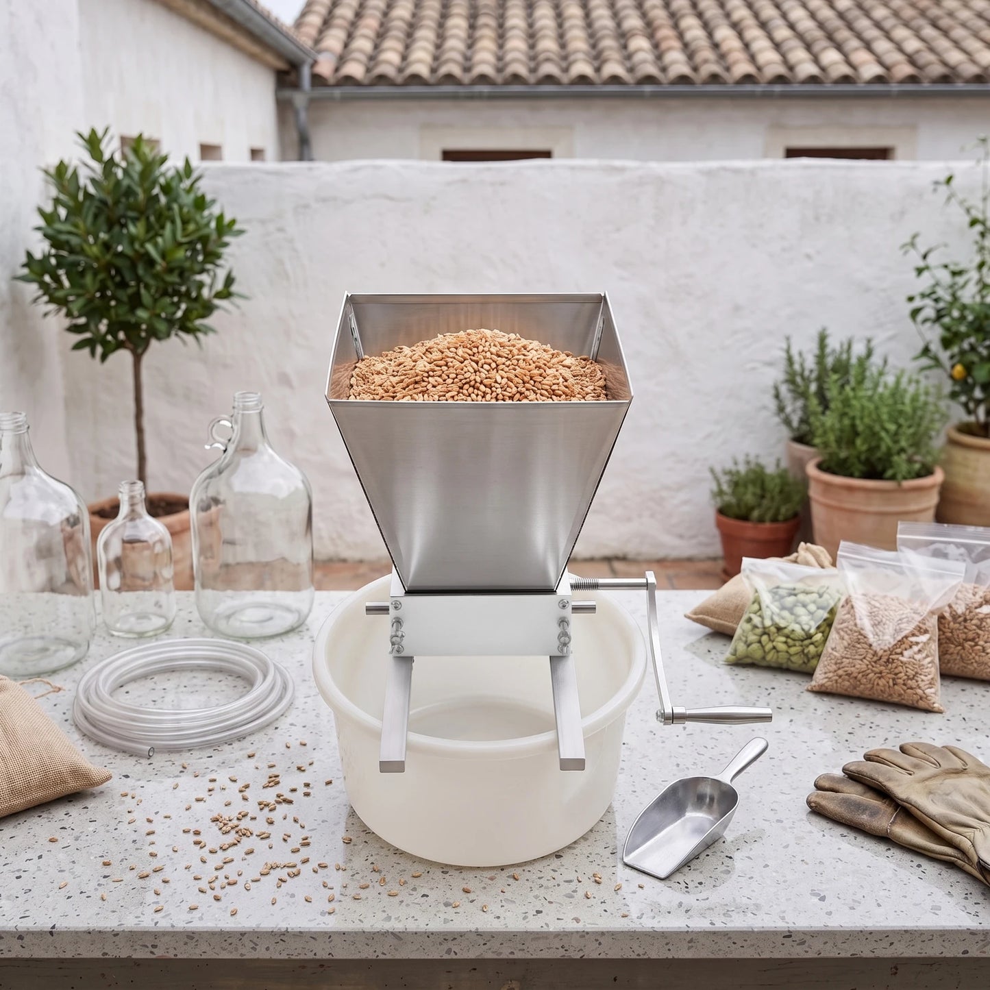 Manual Grain Mill Grinder with Stainless Steel Hand Crank