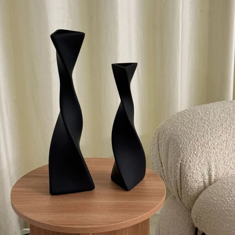 Nordic Ceramic Luxury Flower Vase — Minimalist Matte Finish Home Decor Centerpiece