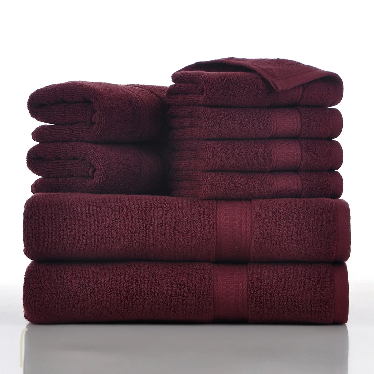 Towels 8 Piece Majestic Plush Luxury Towel Set, Cotton, Grey | Majestic - Bath Towel Set