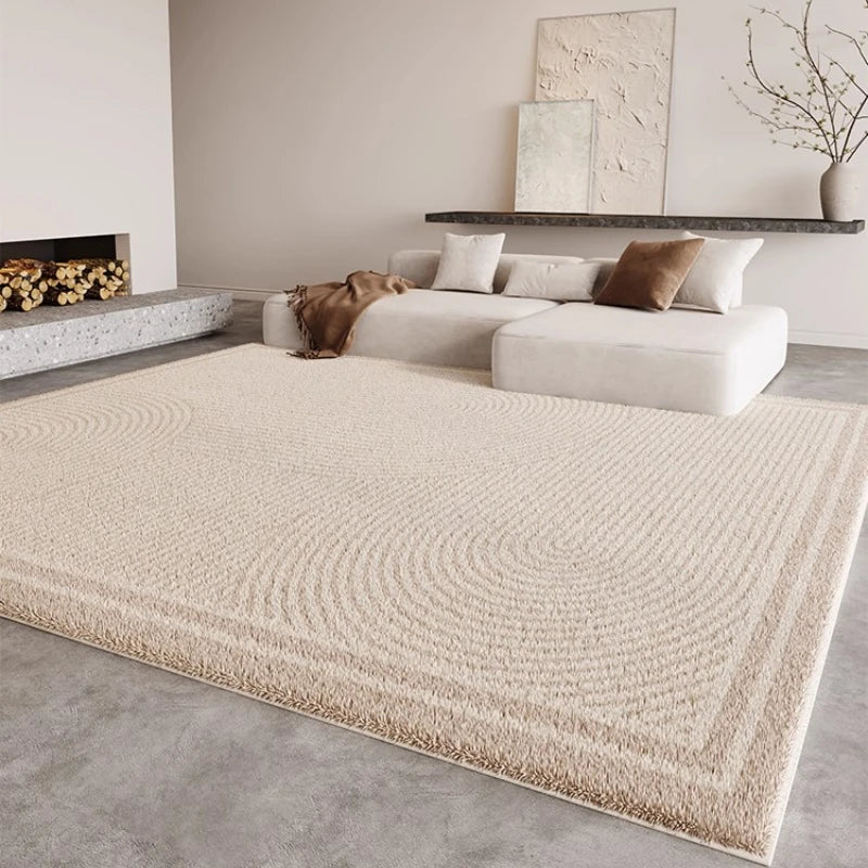 Fluffy Soft Cloakroom Rug Cream Style Living Room Decoration Line Carpet Large Area Rugs for Bedroom Home Thick Plush Floor Mat