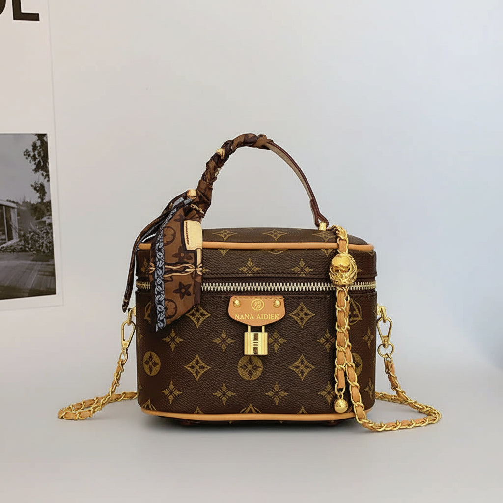 Letter-Printed Bucket Bag, Versatile Crossbody