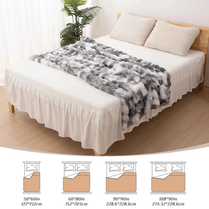Faux Rabbit Fur Blanket for Bed,Thick & Warm Bed Blankets for Winter,Soft Cozy Fluffy Decorative Blankets for Bedroom