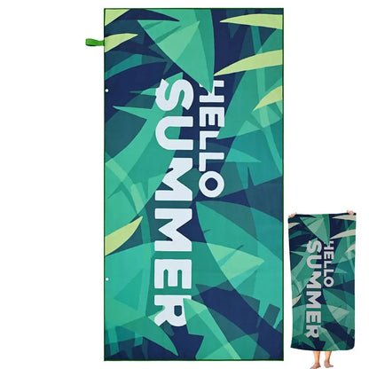 Microfiber Camping Towel 59 X 27.5 Inch Sand Proof Swimming Pool