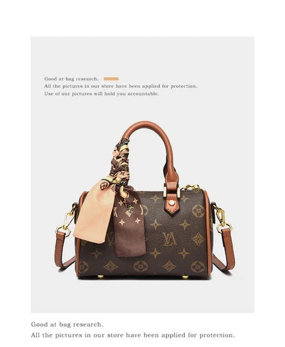 Retro Letter-Print Boston Bag, Trendy Shoulder Bag