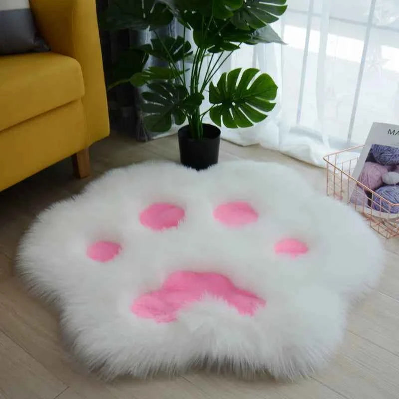 Lovely Cat Paw Pattern Soft Plush Carpet Home  Rugs and Carpets for Home Living Room