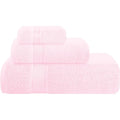 3 Pack Cotton Towel Set: Bath 28x55, Hand 16x24, Wash 12x12 - Pink, Daily Use
