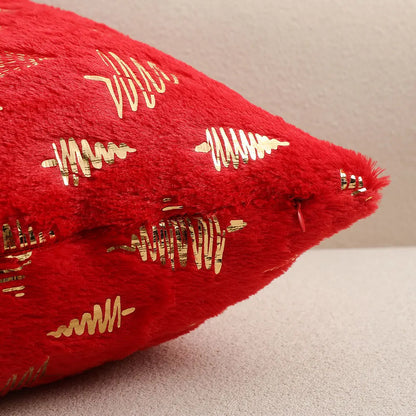 Christmas Foil Print Decorative Cushion Cover Plush Soft Pillowcases for Living Room, Sofa and Bedroom, 30x50 Throw Pillow Cover