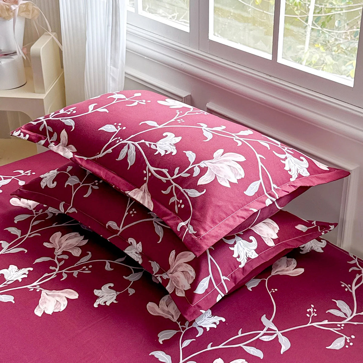 Floral Printed Flat Top Sheet | Single, Queen, King