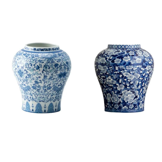 Ceramic Flower Vase Blue and White Porcelain Vase for Wedding Home Decor