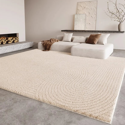 Fluffy Soft Cloakroom Rug Cream Style Living Room Decoration Line Carpet Large Area Rugs for Bedroom Home Thick Plush Floor Mat