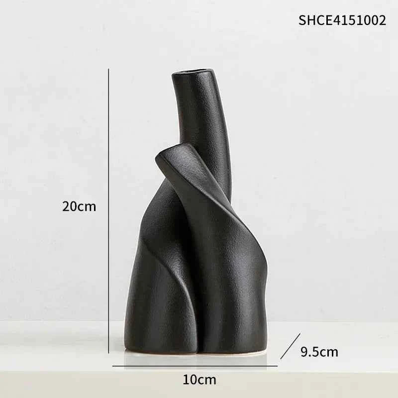 Modern Irregular Handmade Ceramic Frosted Desktop Vase Hydroponics Vase Dried Flower Arrangement Bottle Flower Pot Home Ornament