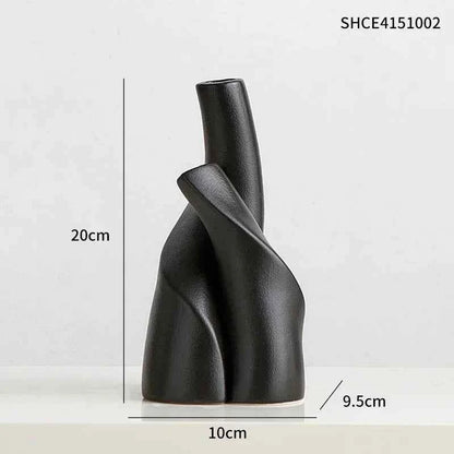 Modern Irregular Handmade Ceramic Frosted Desktop Vase Hydroponics Vase Dried Flower Arrangement Bottle Flower Pot Home Ornament