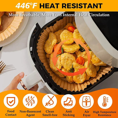 Disposable Air Fryer Liners, Square & Round Non-Stick Baking Paper