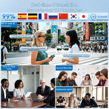 AI Smart Glasses with ChatGPT – Real-Time Translation, 1300W Camera, 40g Ultra-Light