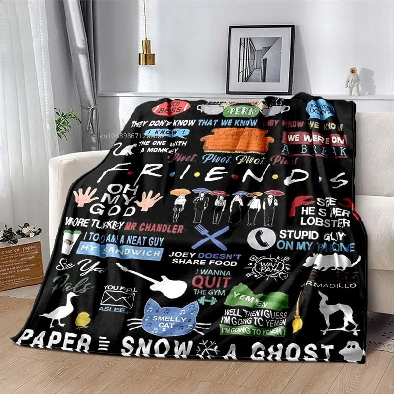 Friends Classic TV Series Blanket Character Pattern Collection Flannel Blanket Soft Bedspread Sofa Warming Cover Christmas Gift