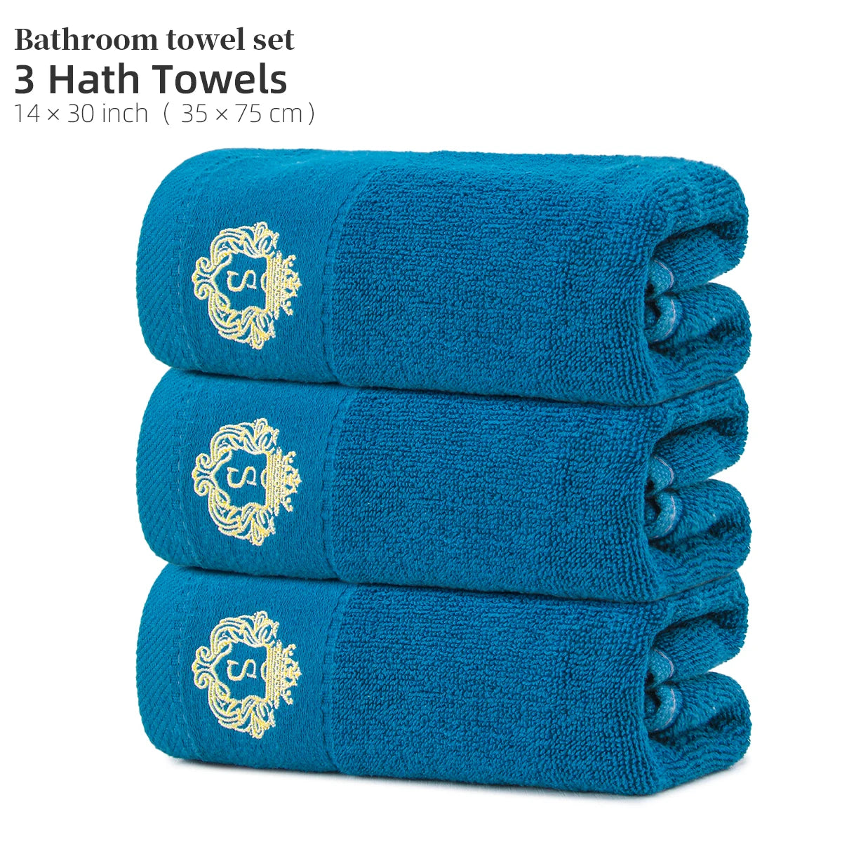 3 Pure Cotton Hair Drying Towels, 100% Cotton, Quick-Drying, Absorbent, Hair