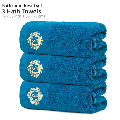 3 Pure Cotton Hair Drying Towels, 100% Cotton, Quick-Drying, Absorbent, Hair
