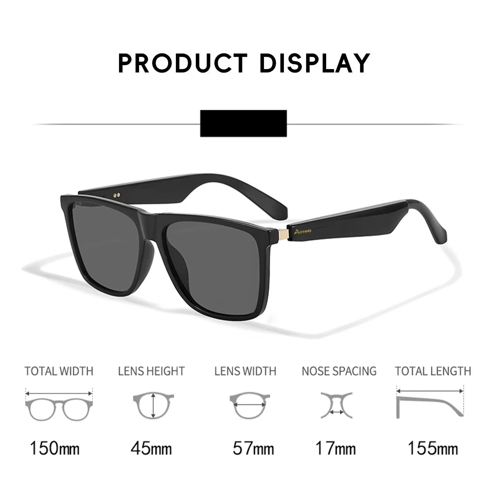 Smart Audio Glasses – Bluetooth 5.4, 144-Language AI Translation, Open-Ear, 9H Battery, UV Protection