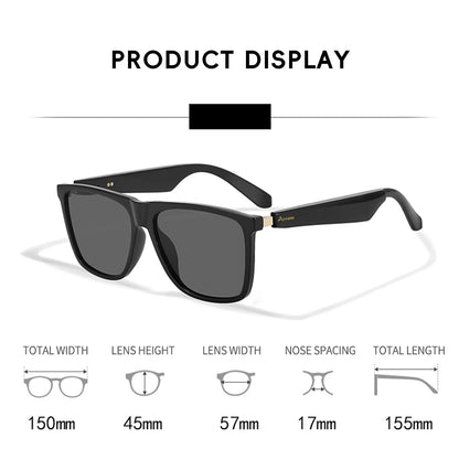 Smart Audio Glasses – Bluetooth 5.4, 144-Language AI Translation, Open-Ear, 9H Battery, UV Protection