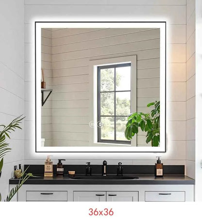 72x36 Inch Frameless Smart LED Bathroom Mirror with Touch Control and Anti-Fog Feature