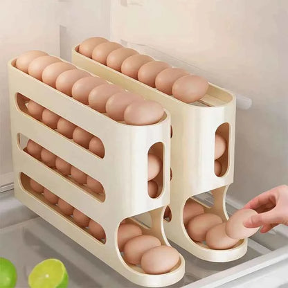 Automatic Roll-out Egg Storage Device Household Refrigerator Storage Box Egg Box Can Hold 30 Eggs High Quality Egg Rack Kitchen