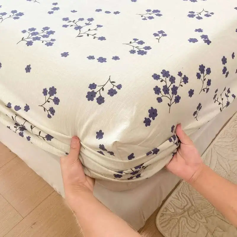 Floral Print Fitted Sheet, Elastic Edge, Queen/King