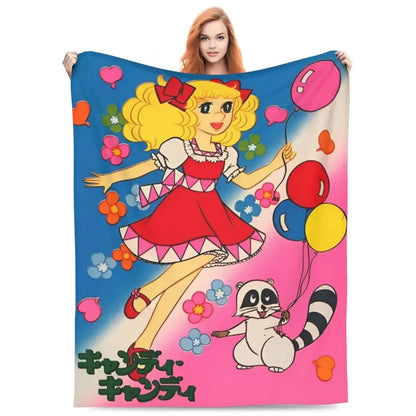 Candy Candy Manga Fleece Blankets Drama Adventure Custom Throw Blankets for Sofa Bedding Lounge