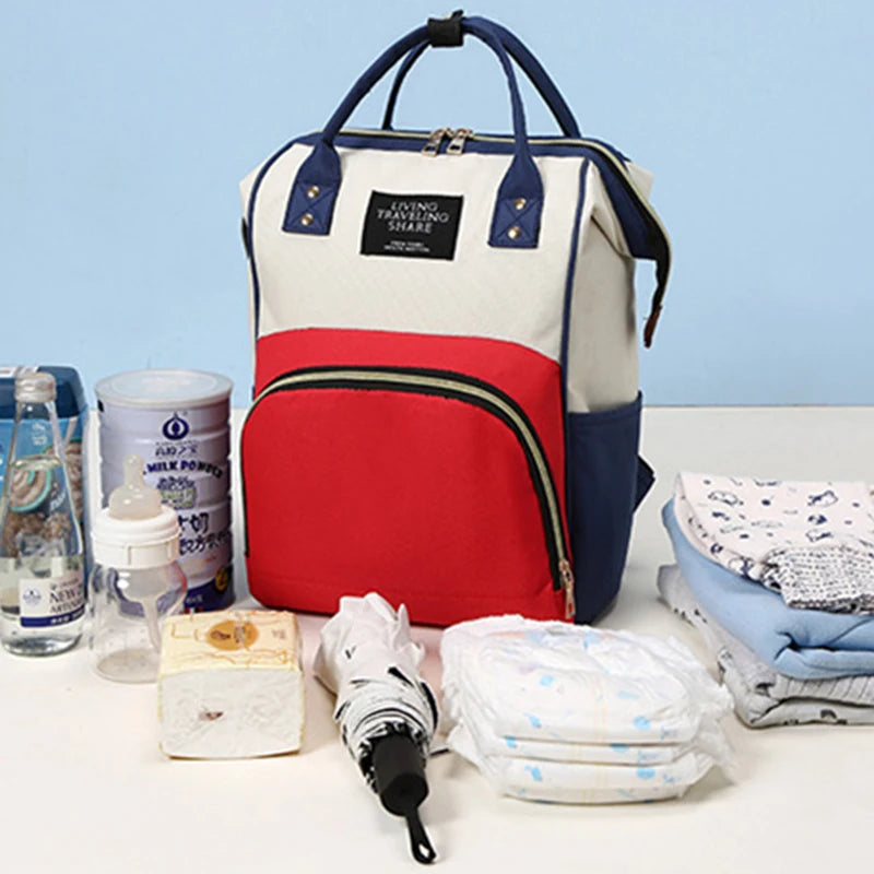 Large Capacity Canvas Diaper Bag, Thermal Insulation