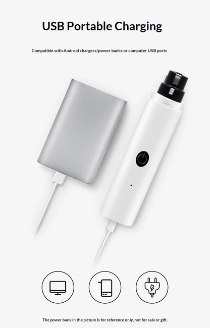 Quiet Electric Nail Grinder with LED Light & Safety Guard