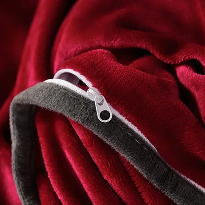 High-end Milk Velvet Autumn Winter Warm Duvet Cover Set with Bed Sheet Quilt Cover and Pillowcases Warmth Cozy Bedding Set Queen