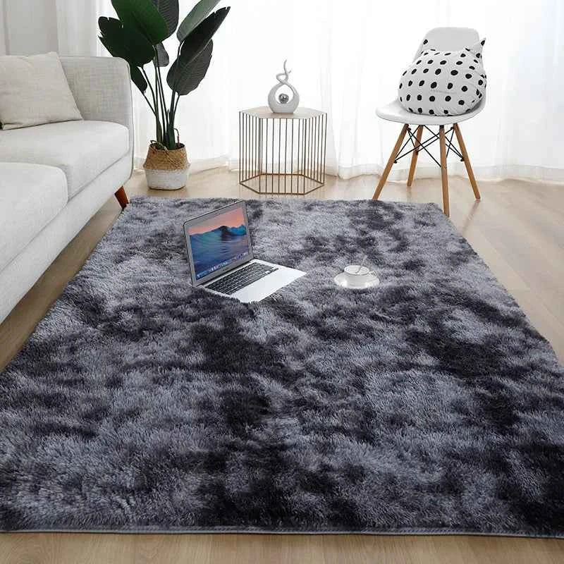 Machine Washable Upgrade Rugs for Bedroom, Grey, Fluffy Shaggy Soft Area Rug, Gray Non-Slip Indoor Floor Carpet for everywhere