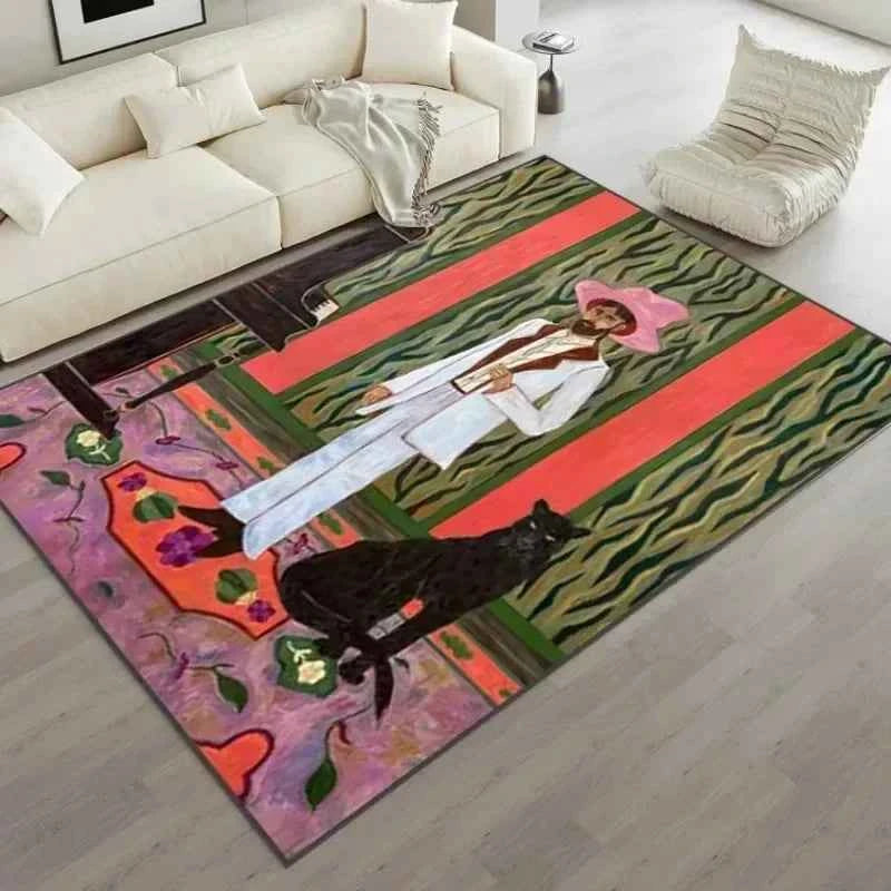 VIKAMA Art Retro Abstract Crystal Pile Carpet Living Room Bedroom Soft Comfortable Carpet Sofa Floor Mat Personalised Carpet
