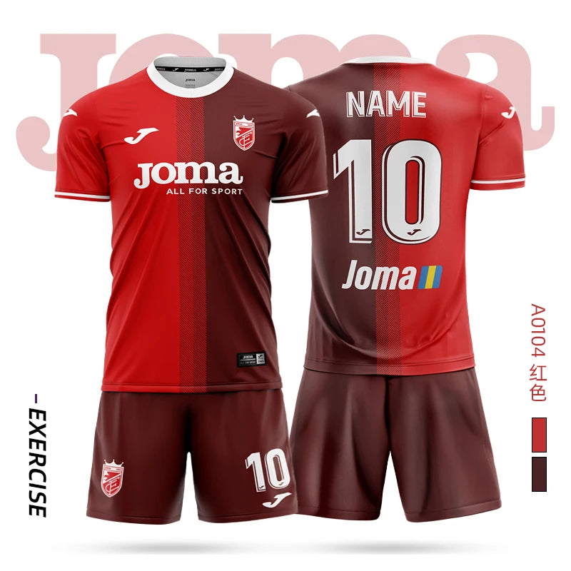 joma Homer soccer jersey short-sleeved shirt + shorts set 3DT T-shirt children's training uniform team match soccer jersey