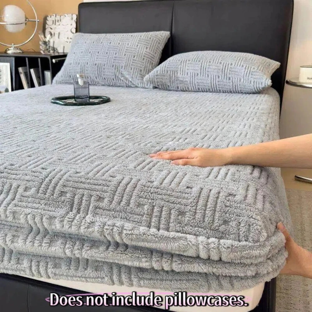 Waffle Cross Stripe Fitted Sheet, Deep Pocket, Soft