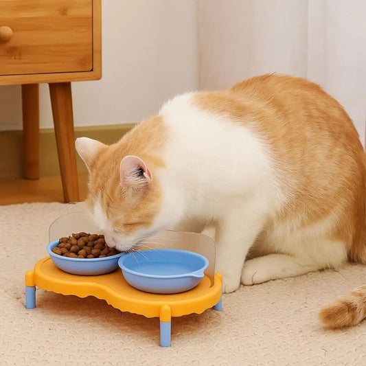 Gamelle Antidérapante en Céramique pour Chat – Double Distributeur surélevé pour Chats et Foyers Multi-Animaux